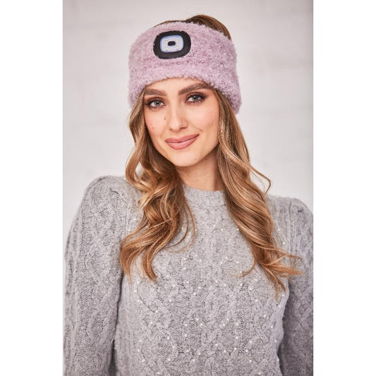 Something Special Gifts Chunky Knit LED Headband Hat - Lavender