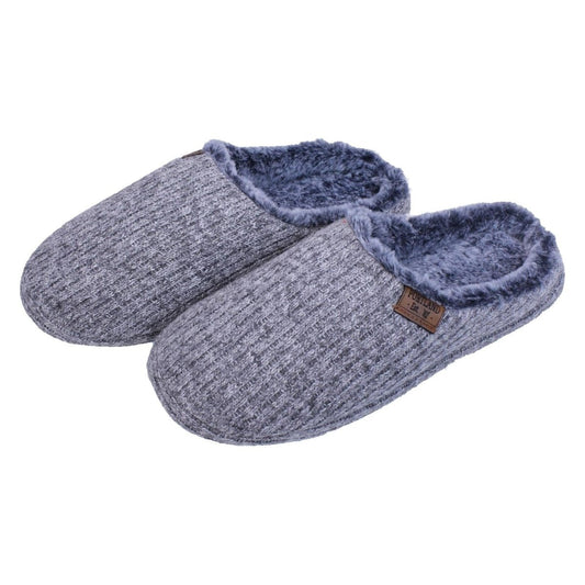 Something Special Gifts Chunky Knit Mule Slippers - Grey