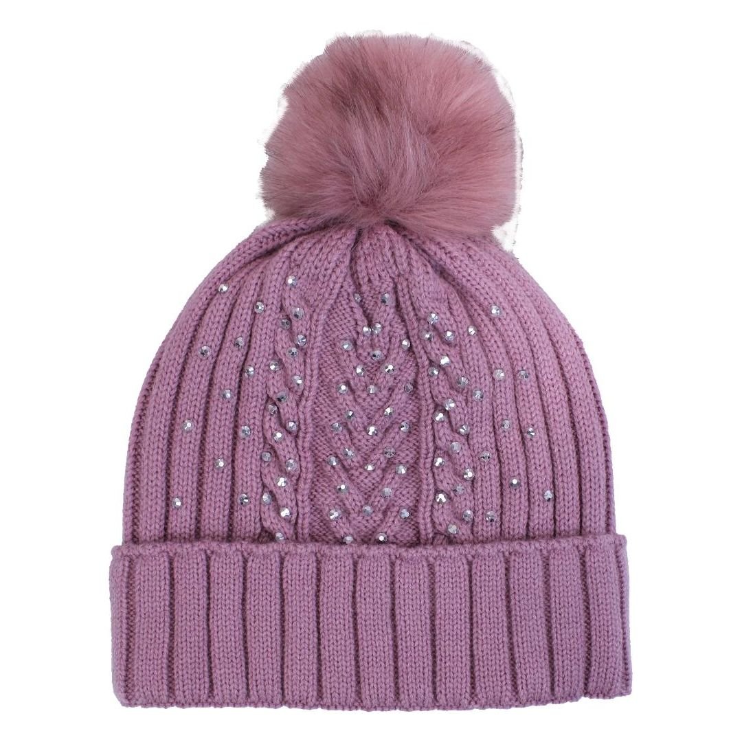 Something Special Gifts Diamante Hat - Mauve