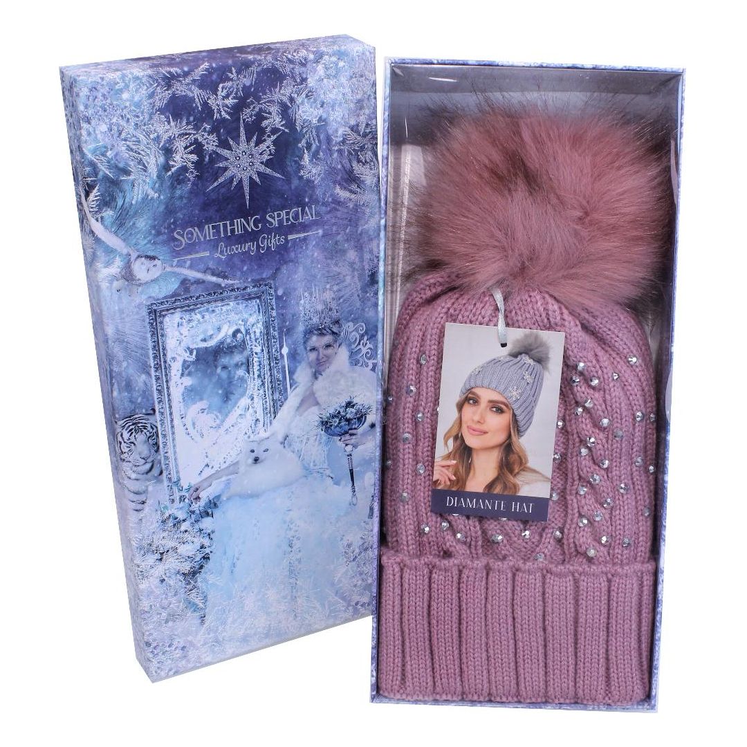 Something Special Gifts Diamante Hat - Mauve