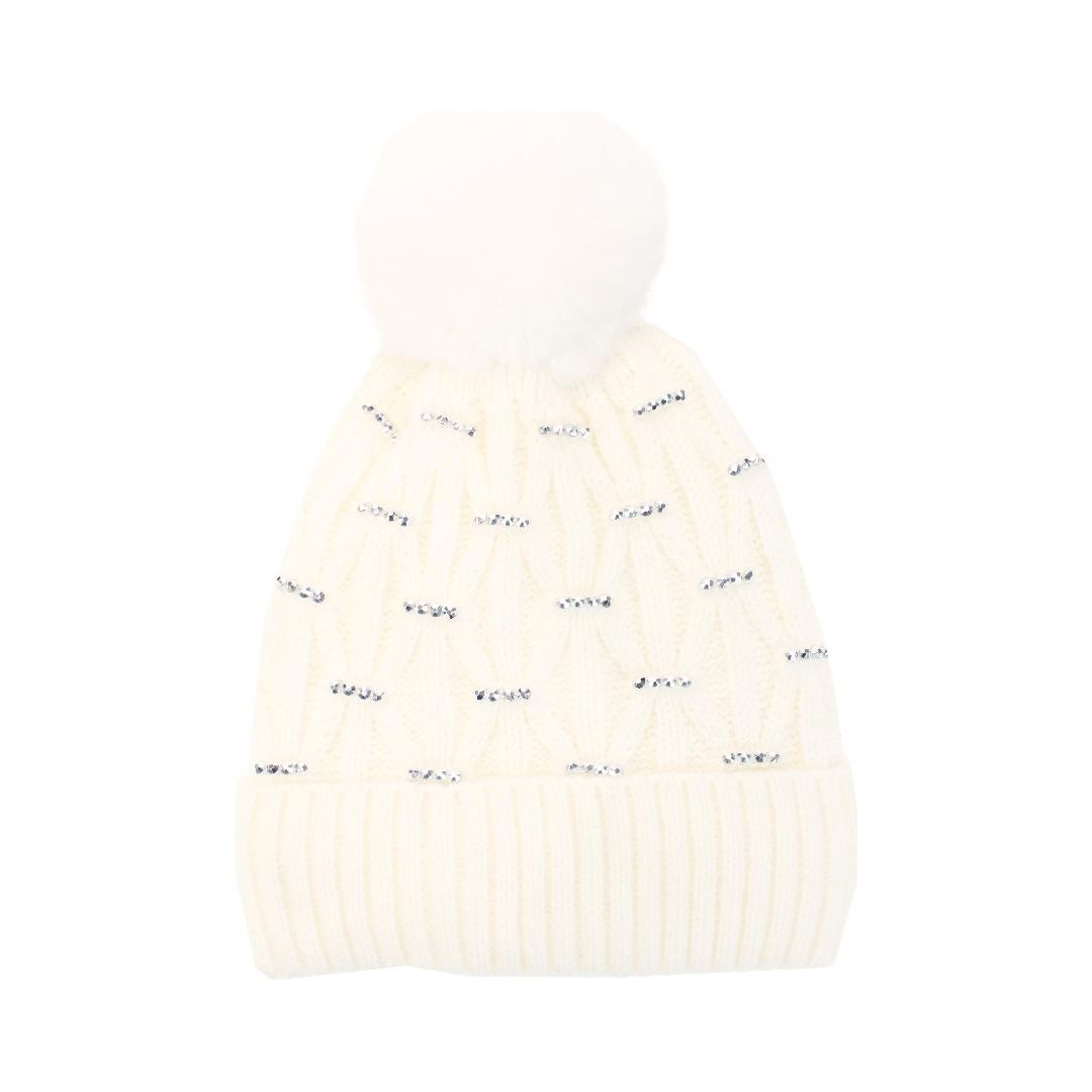 Something Special Gifts Diamante Hat - Off White