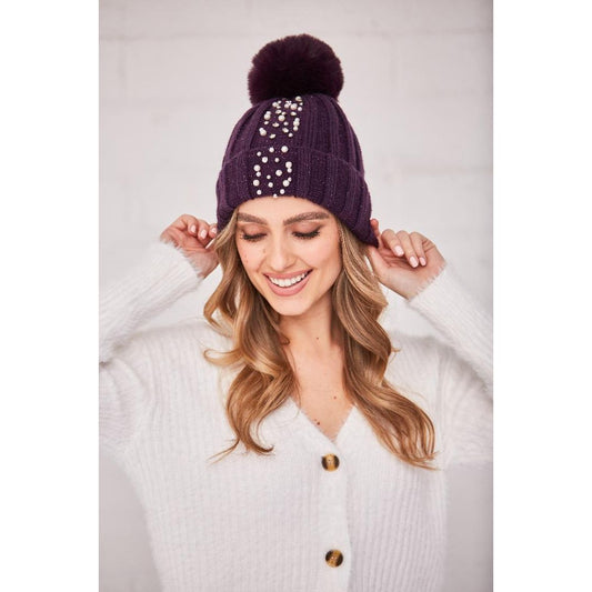 Something Special Gifts Diamante Hat - Purple