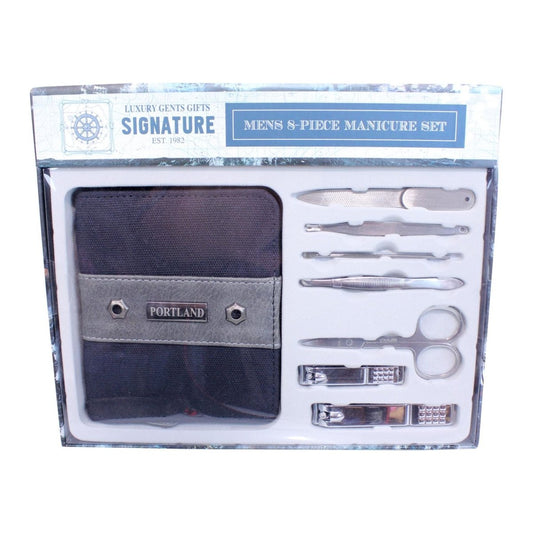 Something Special Gifts Gents 8 Piece Manicure Set (With Tools) - Black