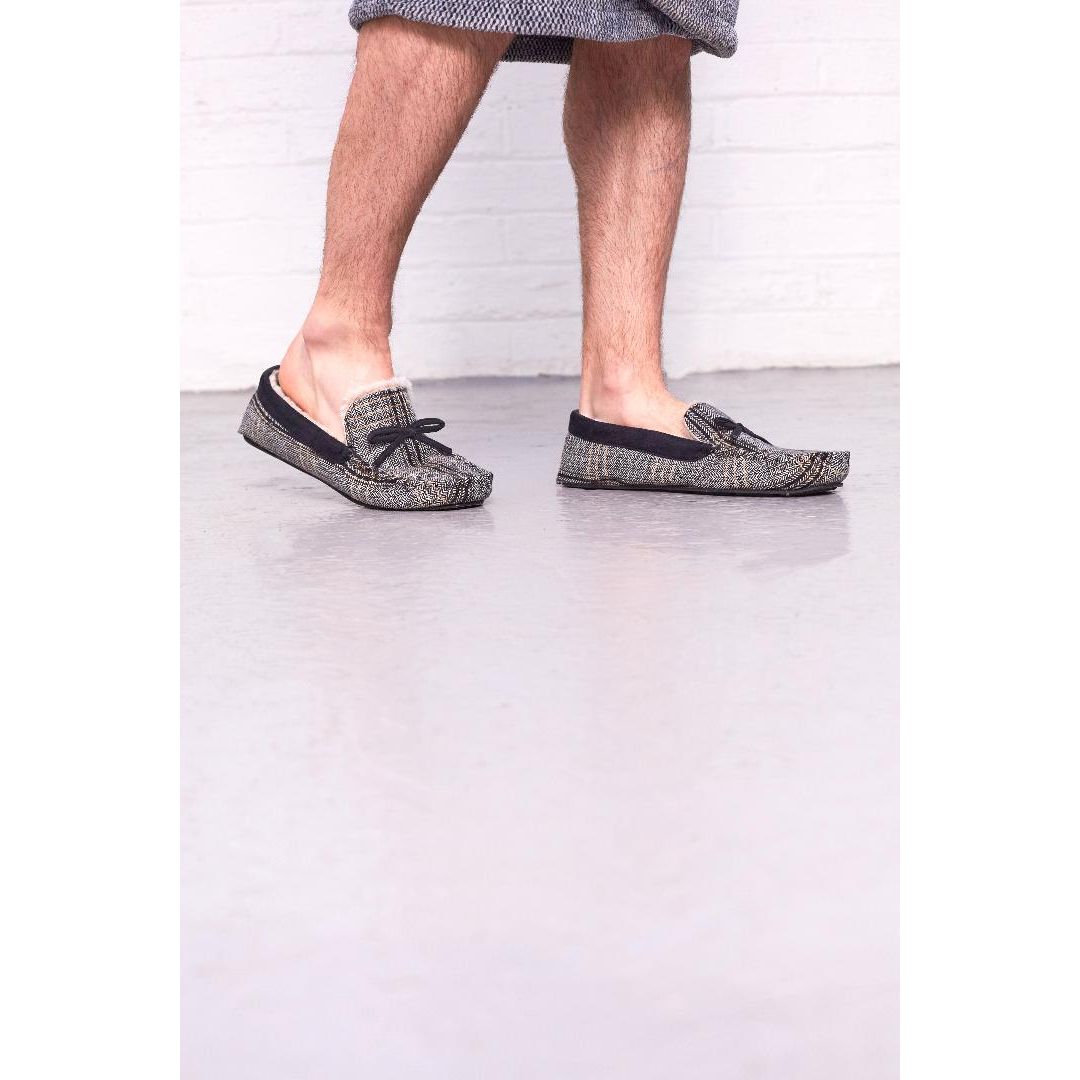 Something Special Gifts Mens Luxury Mocassin Slippers - Tweed