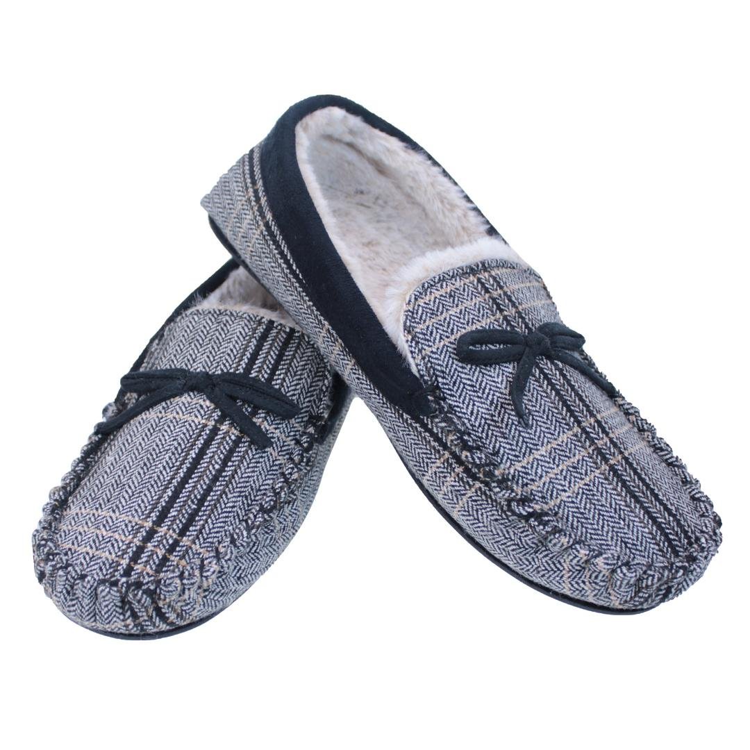 Something Special Gifts Mens Luxury Mocassin Slippers - Tweed