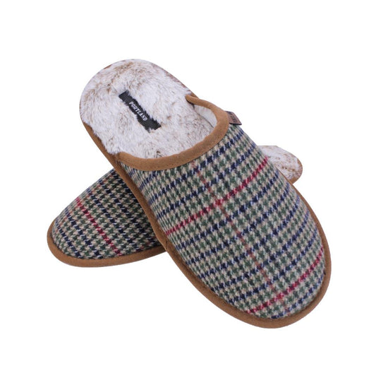 Something Special Gifts Mens Luxury Mule Slippers - Tweed