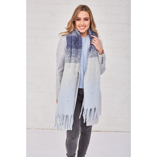 Something Special Gifts Pearl & Sequin Supersoft Oversize Scarf - Ice Blue