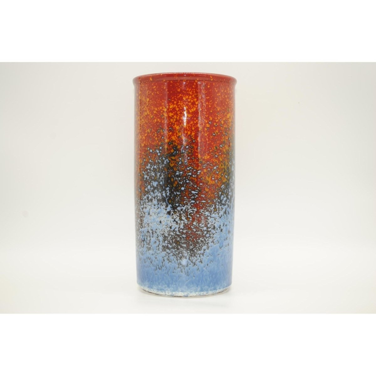 Studio Poole Orange and Blue Vase