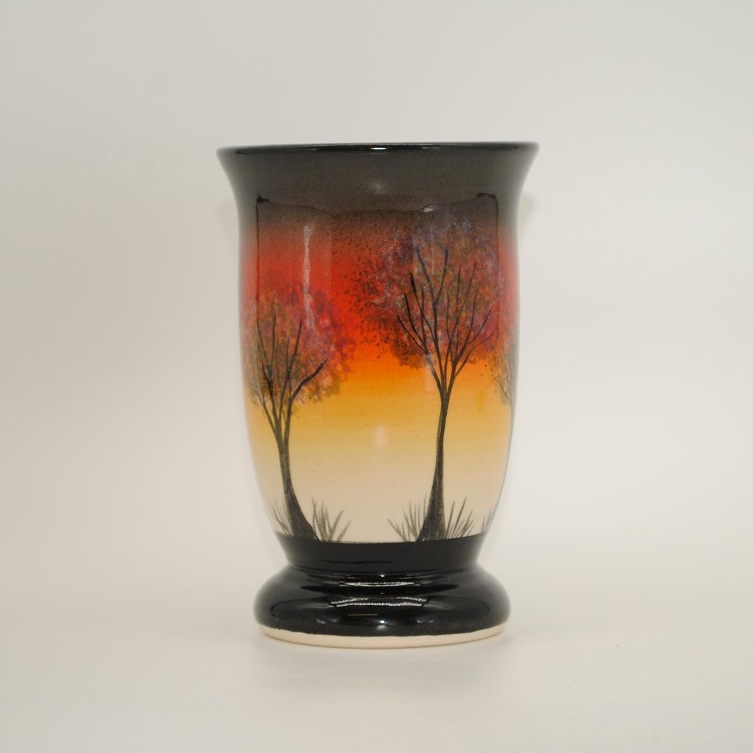 Studio Poole Trees Vase With Lip - Small