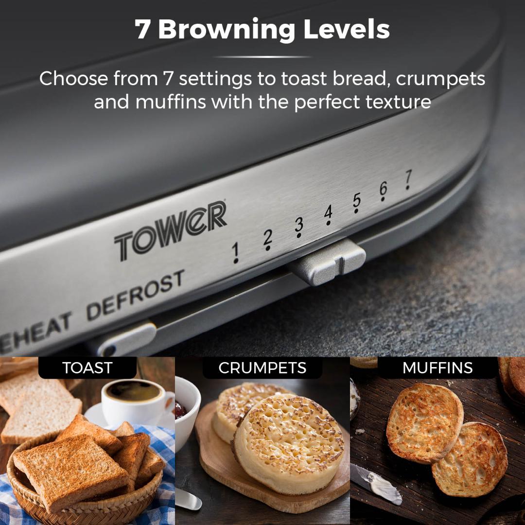 T20043GR Tower Belle 2 Slice Toaster - Graphite