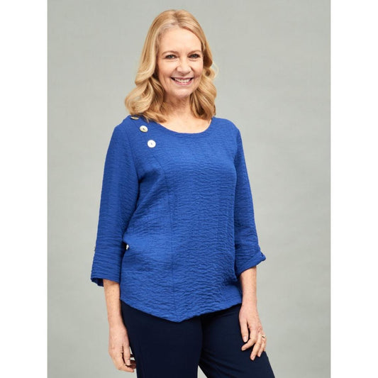 TIGI Asymmetrical Buttoned Top - Navy