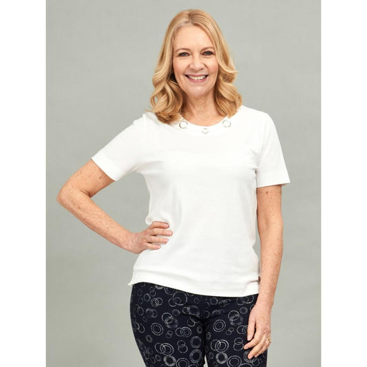 TIGI Circle Neckline Top - Ivory