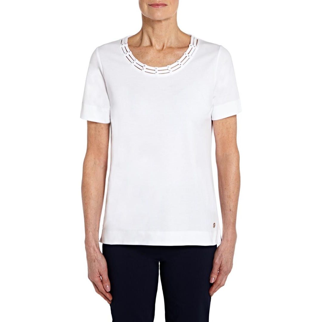 TIGI Diamante Cut-Out Neck Top