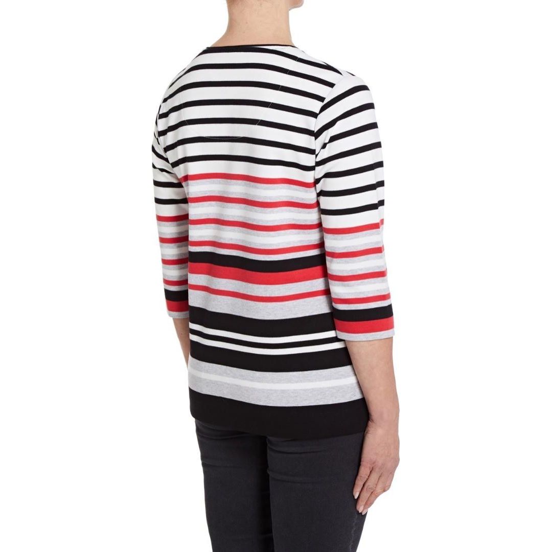 TIGI Striped Round Neck Top