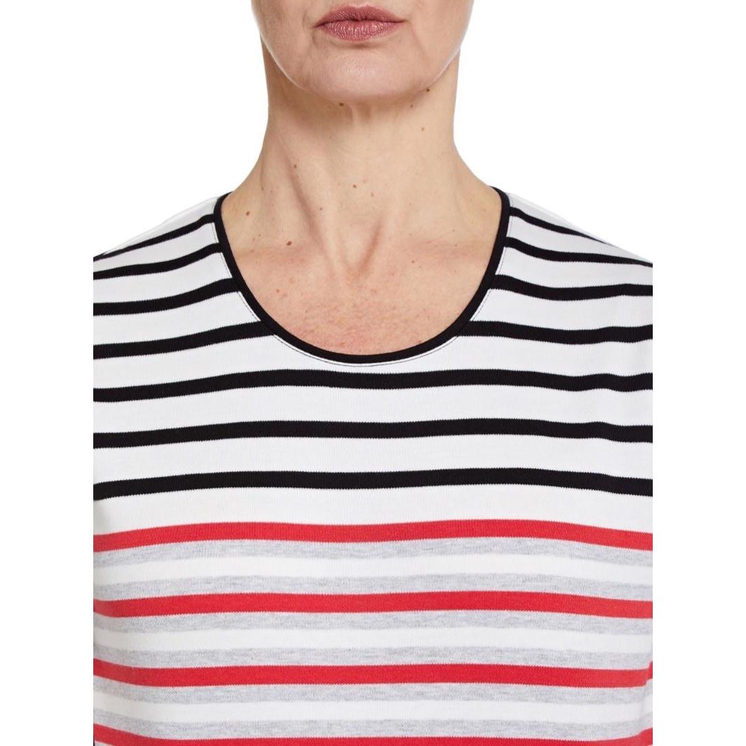 TIGI Striped Round Neck Top