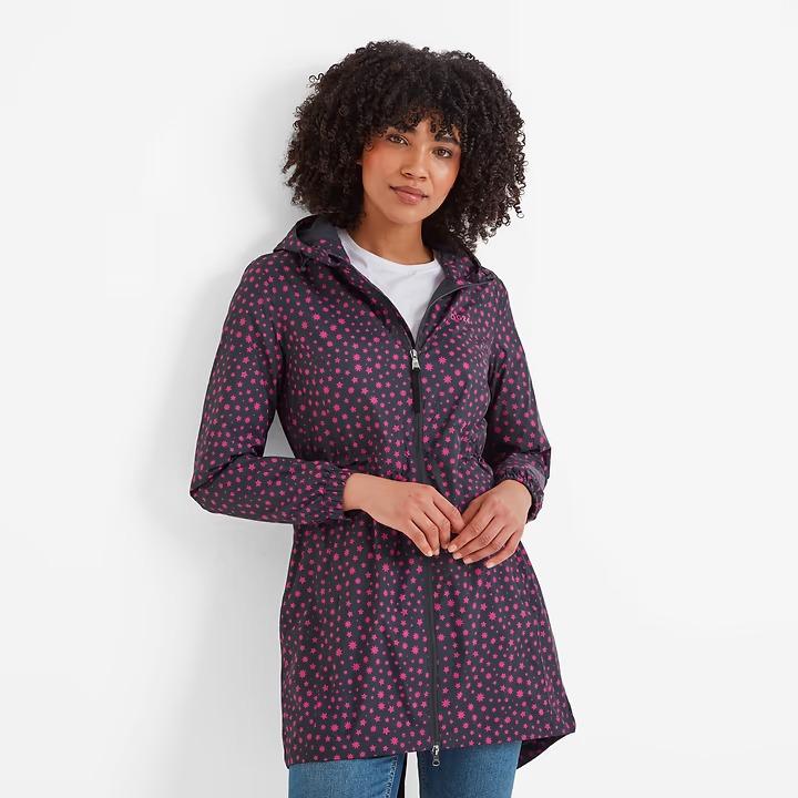 Tog 24 Kilnesy Womens Waterproof Jacket - Magenta Pink Star Print