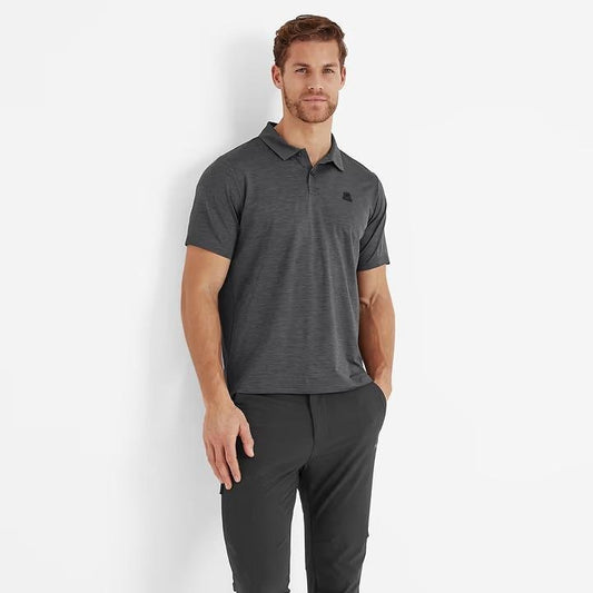 Tog 24 Trig Mens Polo Tech Shirt - Black Marl