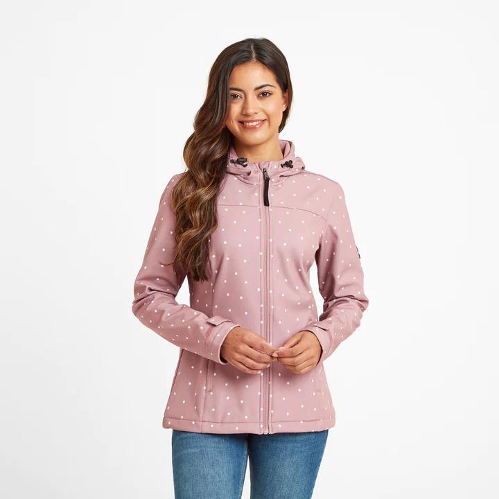 TOG24 Addingham Womens Softshell Hoody - Faded Pink Spot