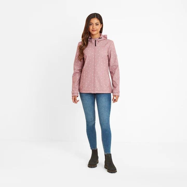 TOG24 Addingham Womens Softshell Hoody - Faded Pink Spot