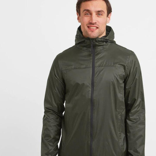 TOG24 Craven Mens Waterproof Packaway Jacket - Dark Khaki