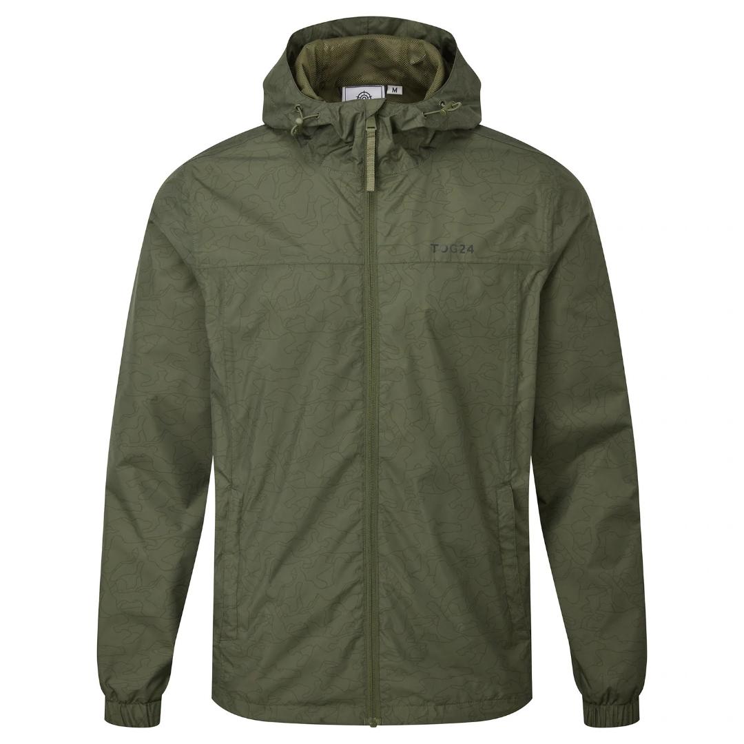 Tog24 Craven Mens Waterproof Packaway Jacket - Khaki Outline Camo