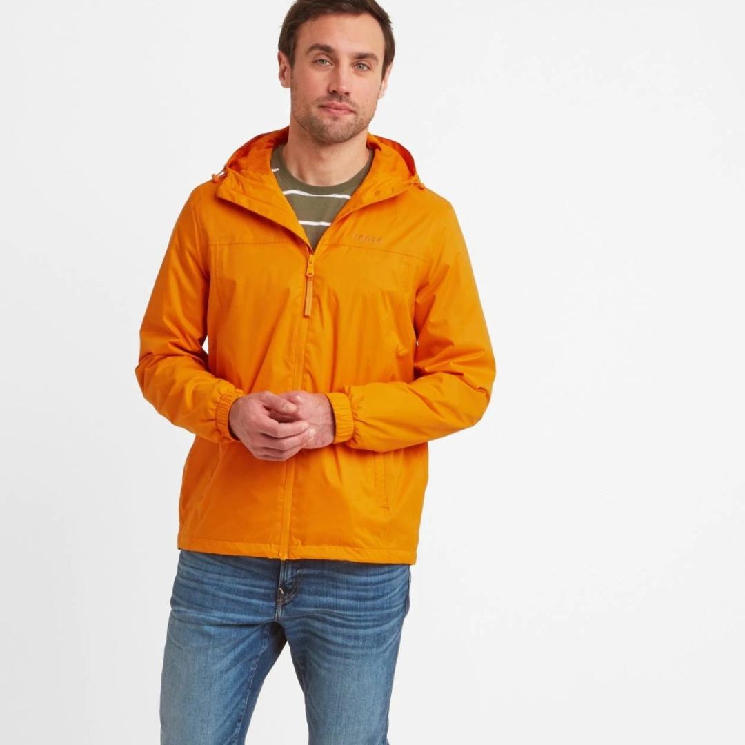 Tog24 Craven Mens Waterproof Packaway Jacket - Orange Sunset