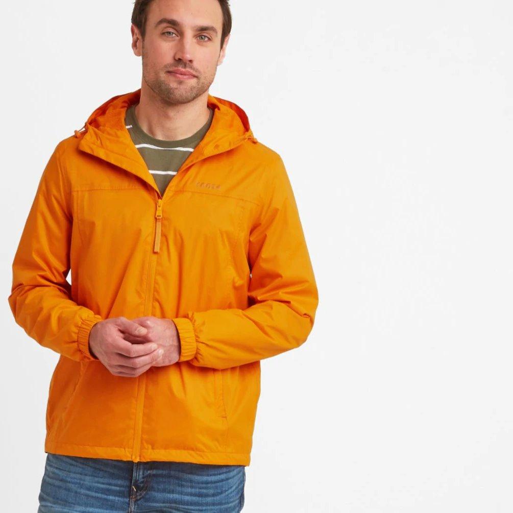 Tog24 Craven Mens Waterproof Packaway Jacket - Orange Sunset