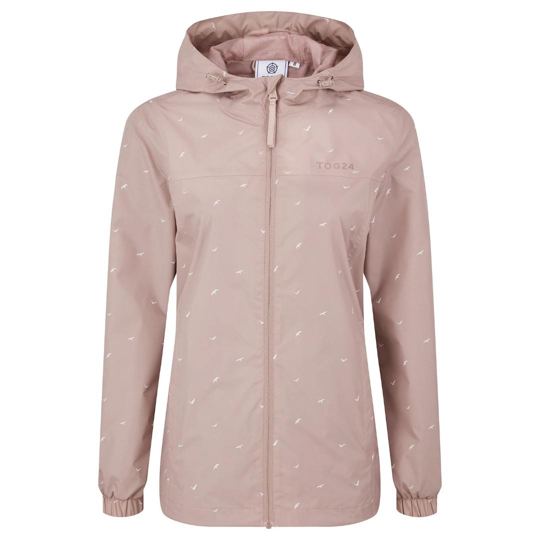 Tog24 Craven Womens Waterproof Packaway Jacket - Faded Pink Bird