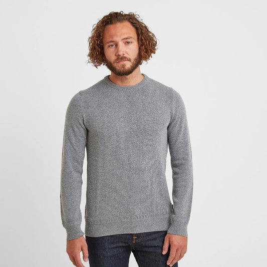 Tog24 Jared Mens Crew Jumper - Light Grey Marl