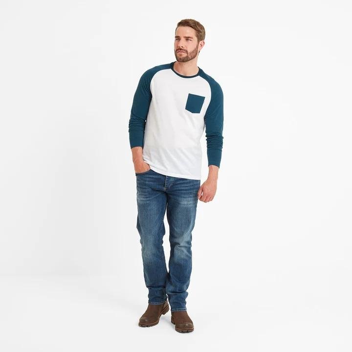 TOG24 Kennett Mens Long Sleeve Raglan T-Shirt - Lagoon