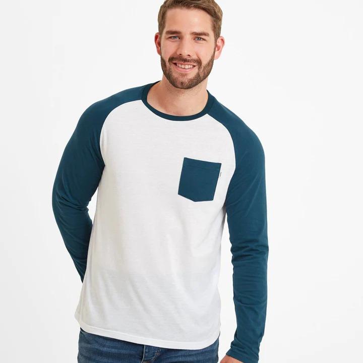 TOG24 Kennett Mens Long Sleeve Raglan T-Shirt - Lagoon