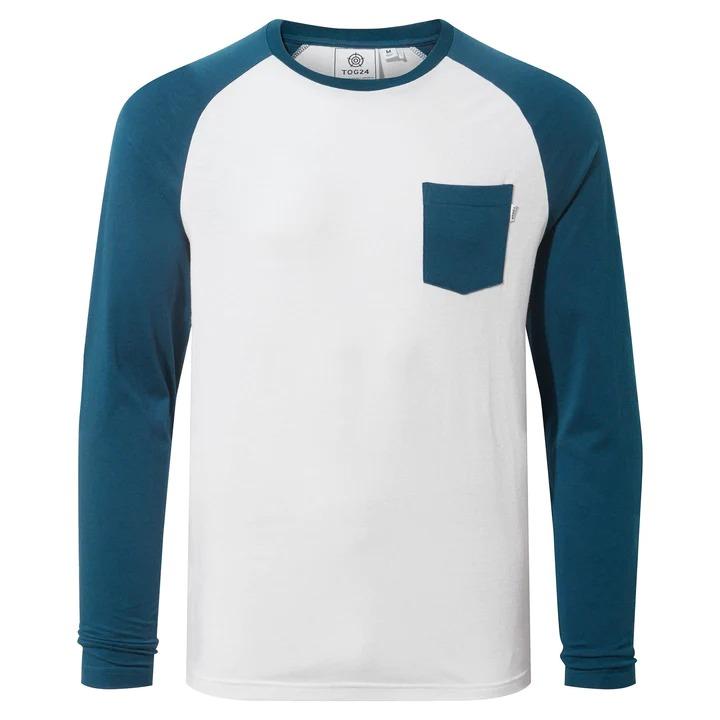 TOG24 Kennett Mens Long Sleeve Raglan T-Shirt - Lagoon