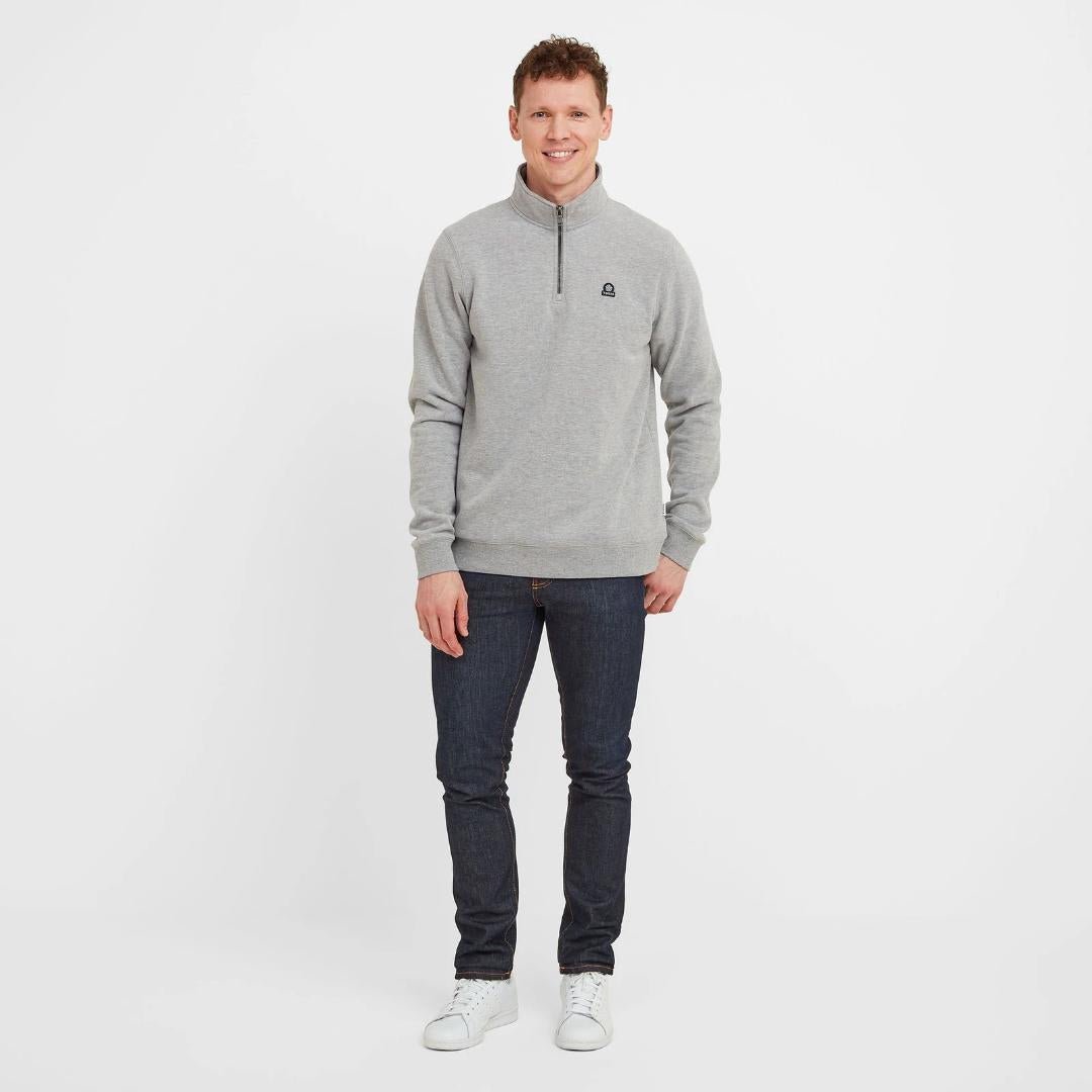 Tog24 Larsen Mens Zipneck Sweat - Mid Grey