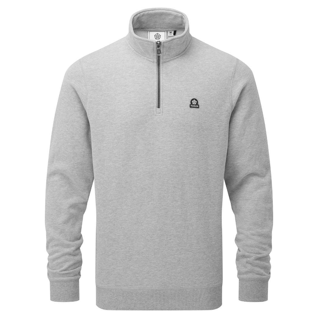 Tog24 Larsen Mens Zipneck Sweat - Mid Grey