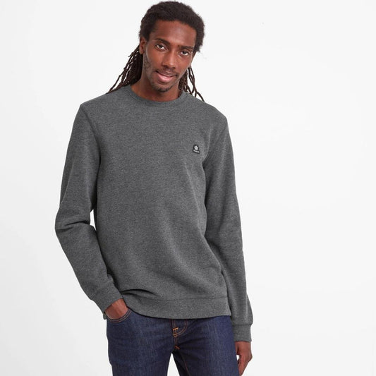 Tog24 Mellor Mens Sweat - Dark Grey Marl