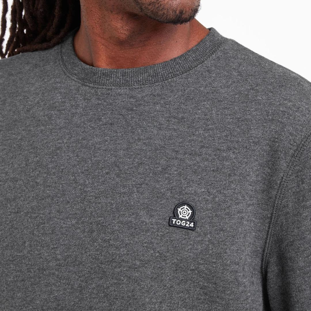 Tog24 Mellor Mens Sweat - Dark Grey Marl