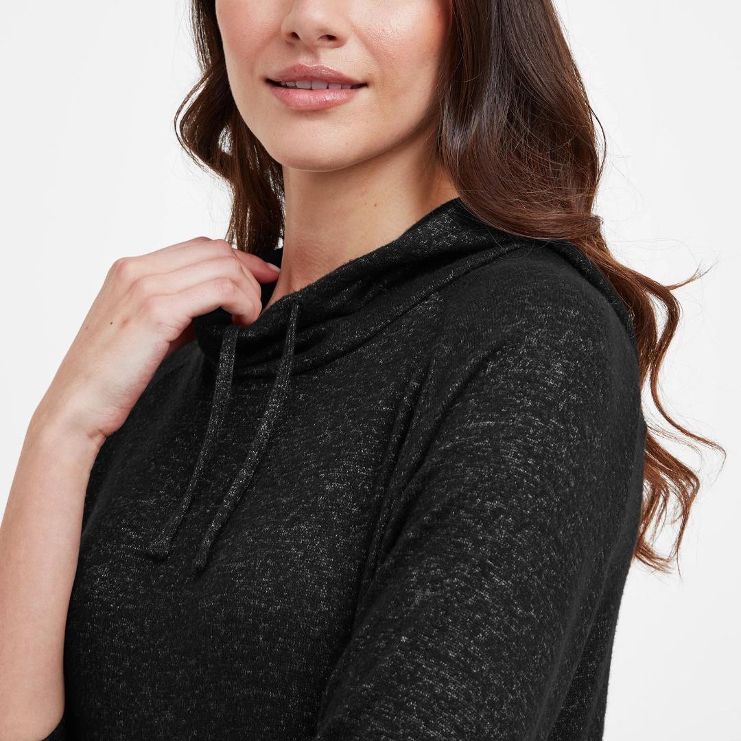 Tog24 Phoebe Womens Hood Sweat - Washed Black Marl