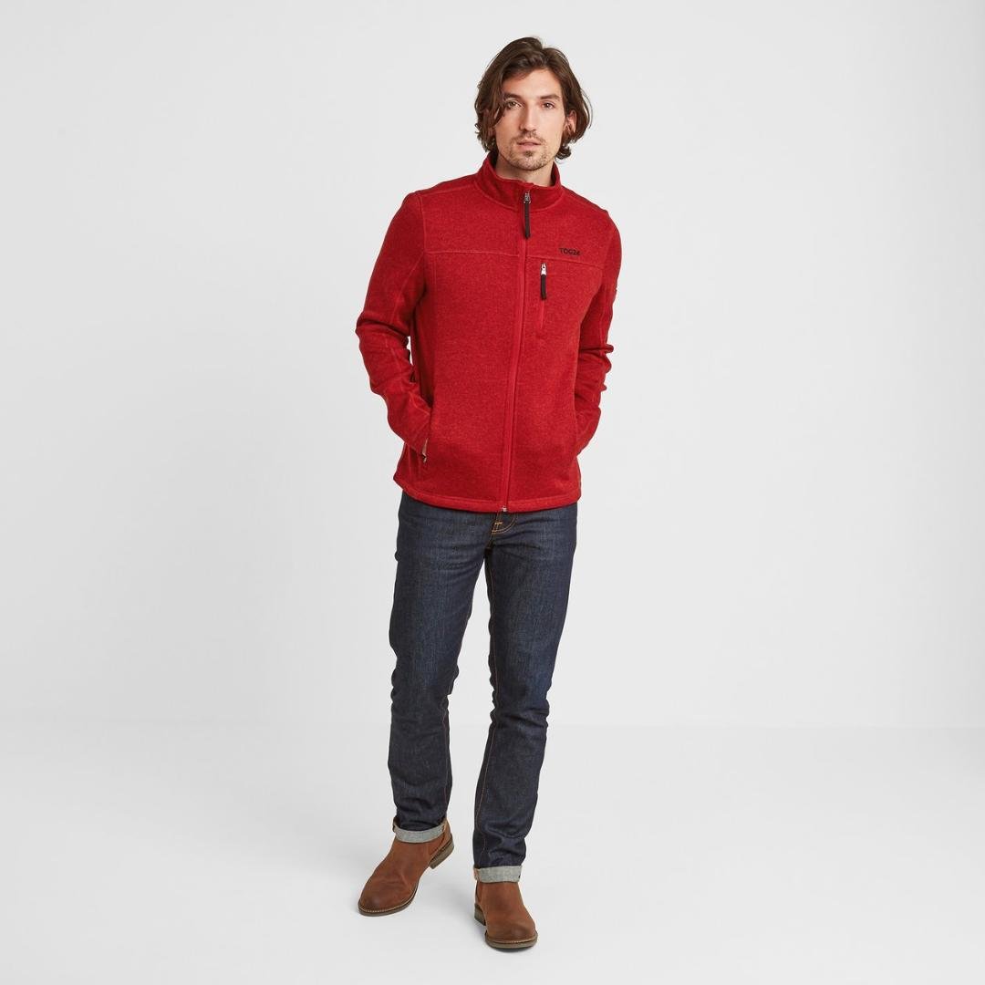 TOG24 Sedman Knitlook Fleece Jacket - Chilli Red