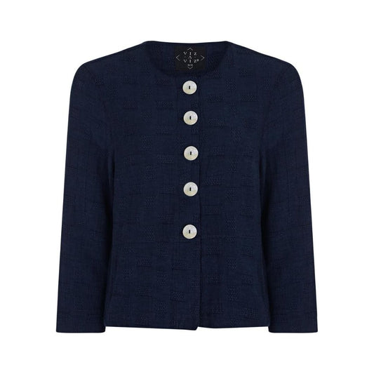 VIZ-A-VIZ Navy Cropped Jacket