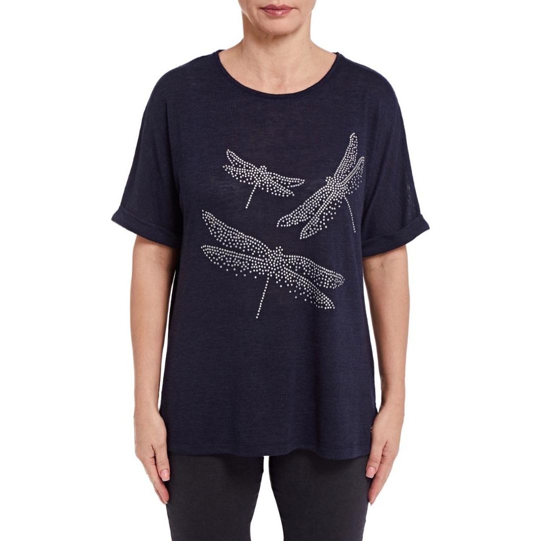 VIZ-A-VIZ Navy Dragonfly Top