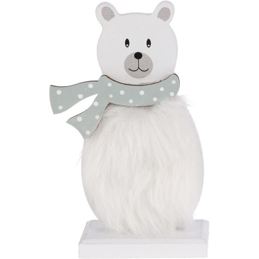 Wooden Polar Bear12cm Spot Scarf